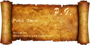 Pohl Imre névjegykártya